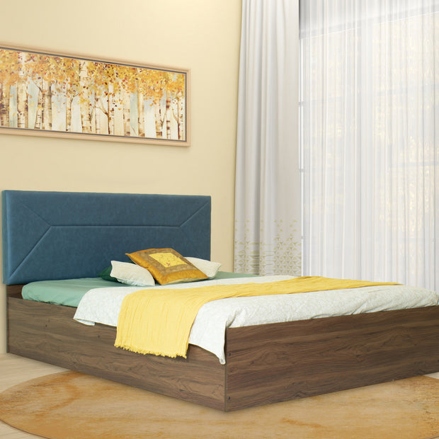 Niyama Queen Bed – Leatherette Upholstered Bed with Box Storage – DF2H