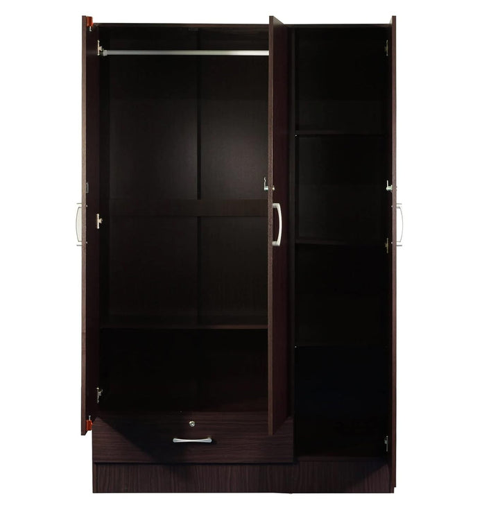 Housen 3-Door Wardrobe with Shelves (Engineered Wood)