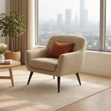 CASSIA Form modern luxury armchair upholstered in buffalo leather