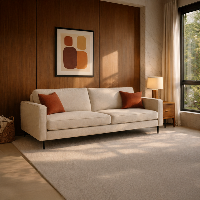 CASSIA Plinth modern luxury leather sofa with deep seating