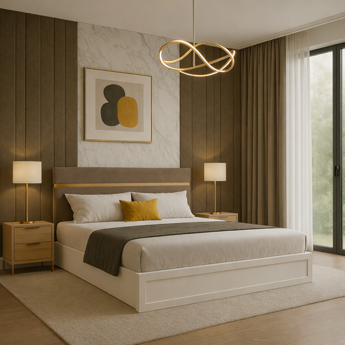 SOLENE Skyline modern luxury bed with contemporary design