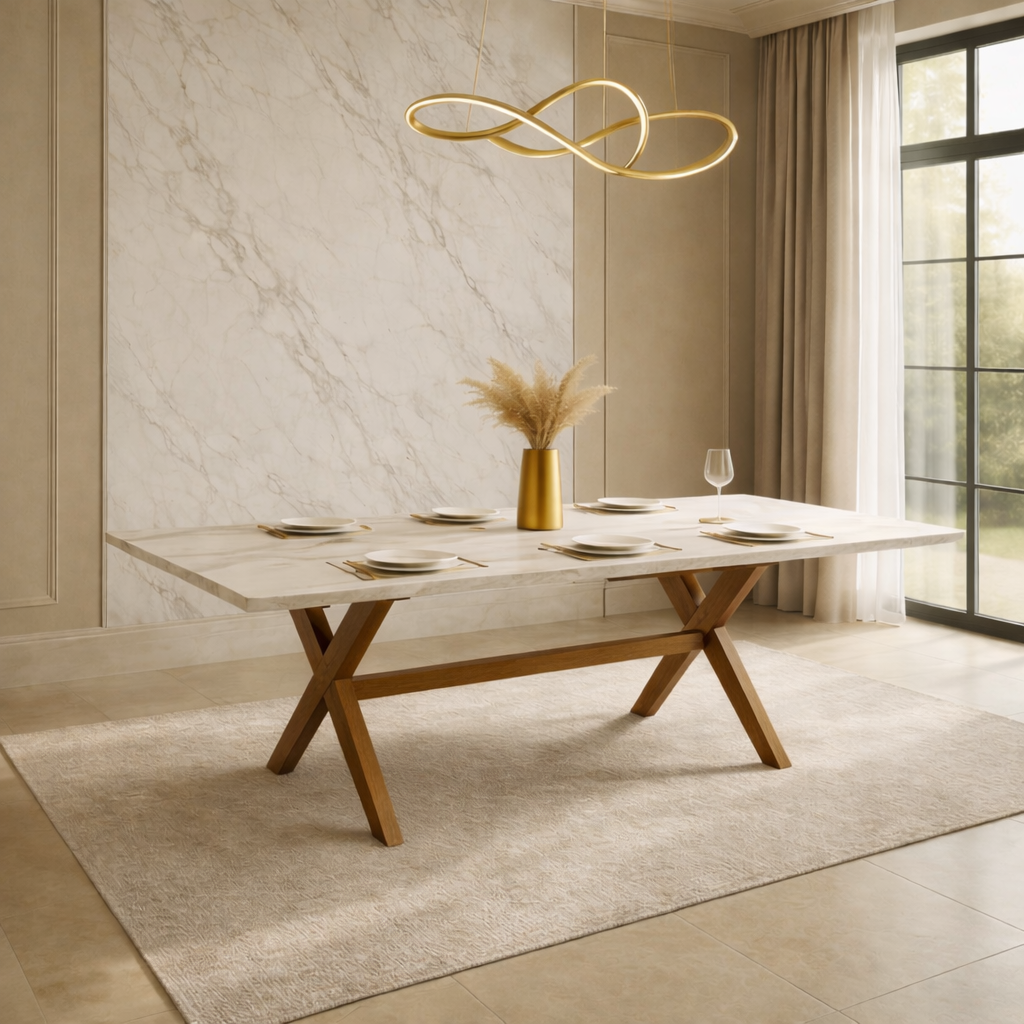SOLENE Maison modern luxury dining table with solid top