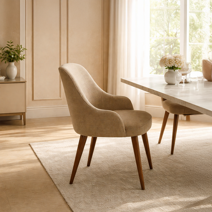 SOLENE modern luxury dining chair upholstered in buffalo leather2