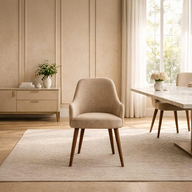 SOLENE modern luxury dining chair upholstered in buffalo leather