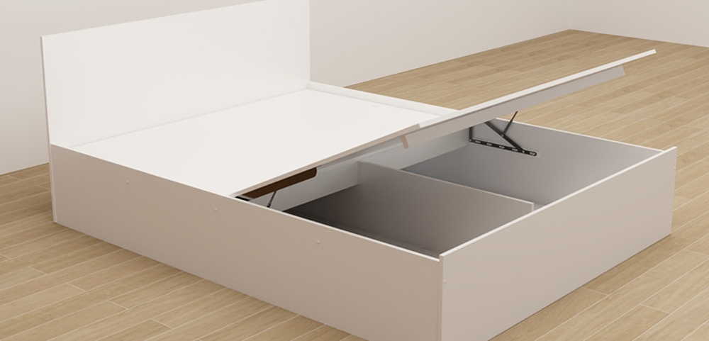 سرير سيتا كوين - مُنجّد بالجلد الصناعي مع صندوق تخزين