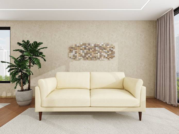 Linear Calm — 9-Piece Home Furniture Combo (Beige, White & Black)