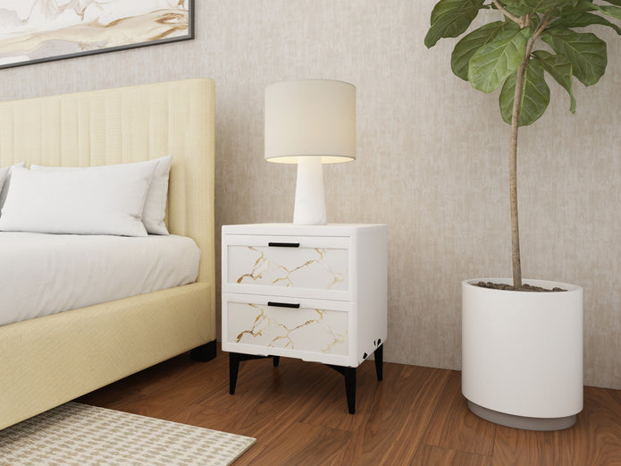 Linear Calm — 9-Piece Home Furniture Combo (Beige, White & Black)