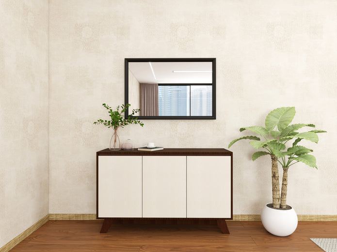 Linear Calm — 9-Piece Home Furniture Combo (Beige, White & Black)