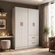 Ren 4-Door Engineered Wood Wardrobe – Spacious Bedroom Almirah with Shelves