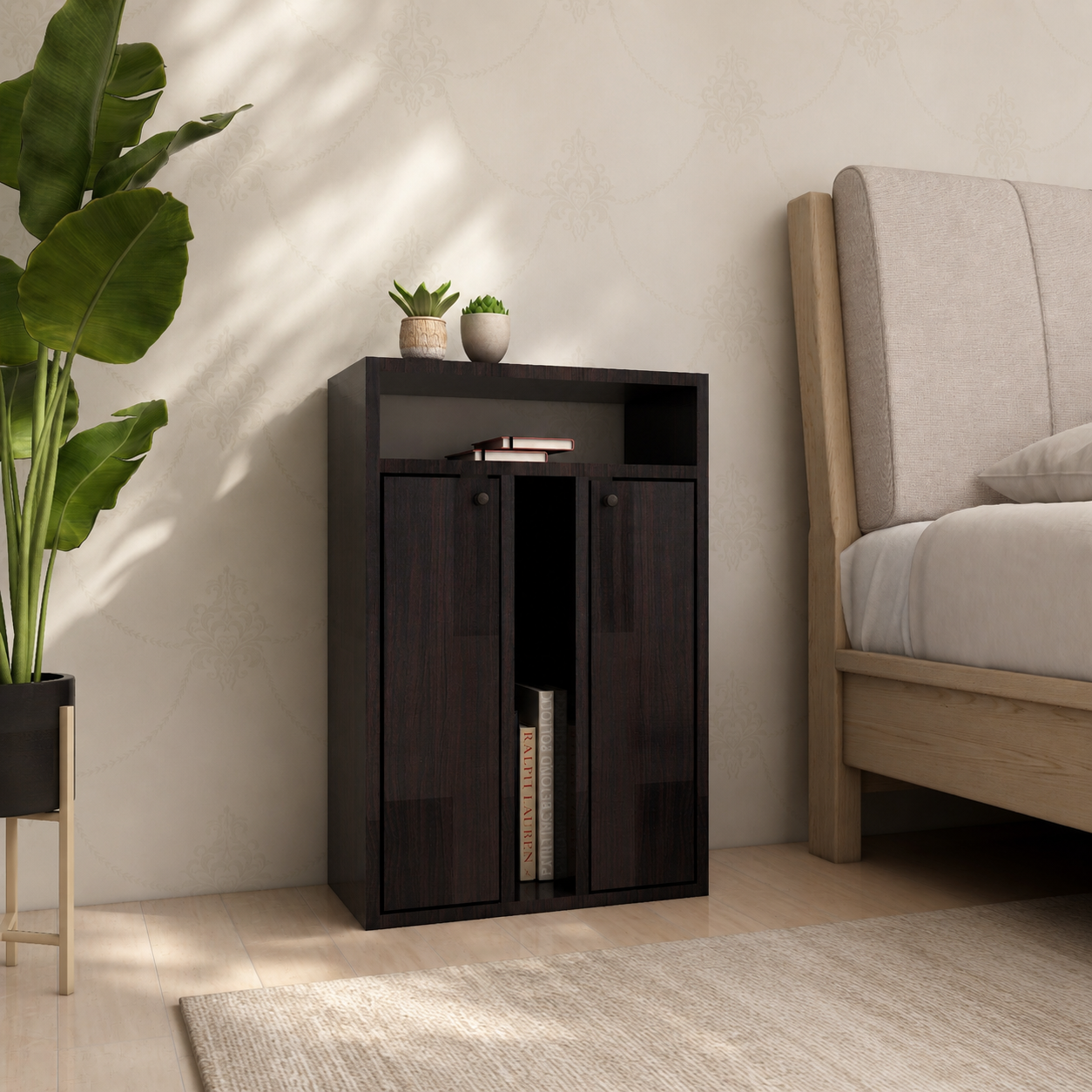 Ren Classic Bedroom Set – Queen, 2-Door Wardrobe & Side Table