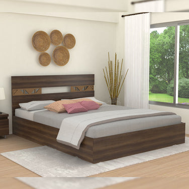 Salmacis Queen Bed in Walnut Finish with Box Storage – DF2H