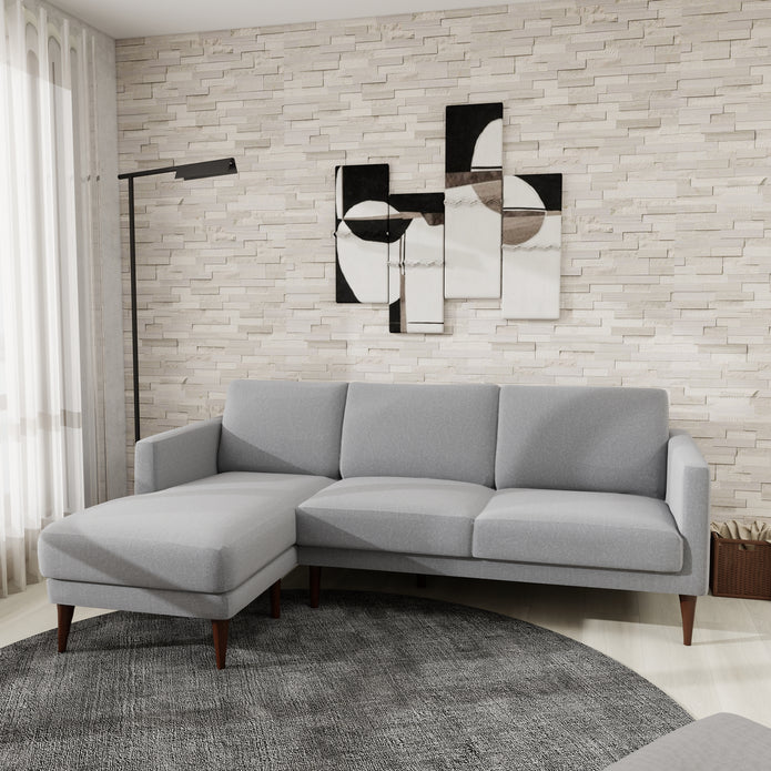 Mellow Edges — 9-Piece Home Furniture Combo (Grey, Off-White & Walnut)
