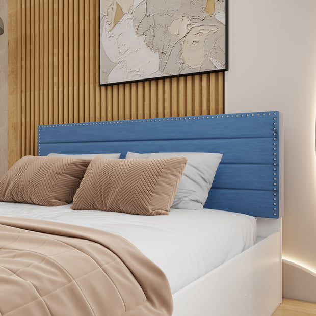 Samadhi Queen Bedroom Set – Upholstered Bed & 4-Door Wardrobe (White & Silver Oak)