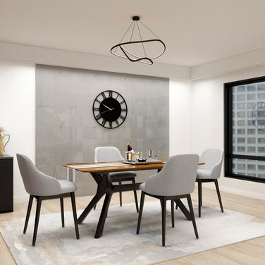 Urbanite Dining Table (Grey) - Solid Wood, 4-6 Seater