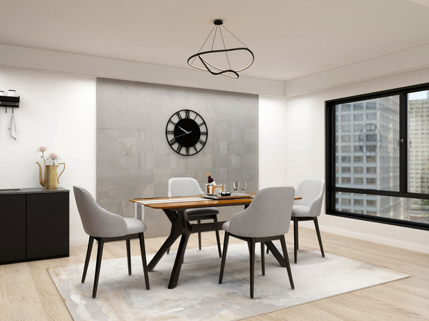Urbanite Dining Table (Grey) - Solid Wood, 4-6 Seater