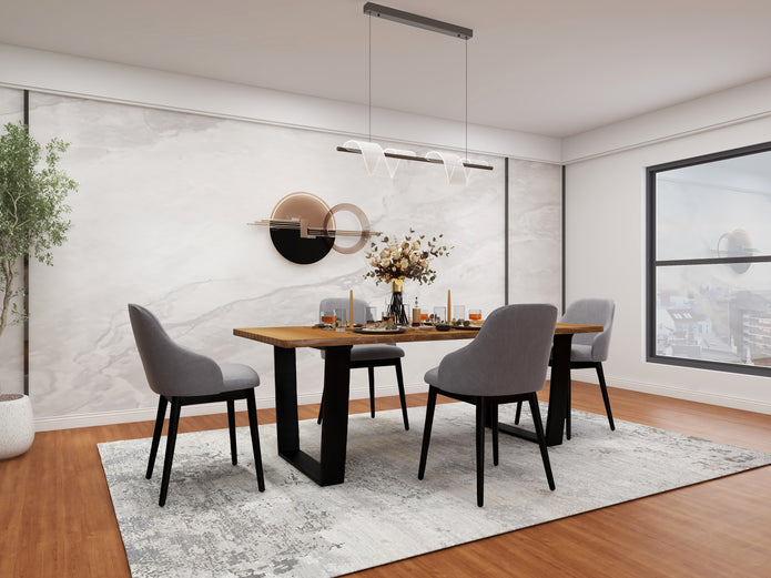 Skyline Sanctuary — 9-Piece Home Furniture Combo (Grey & Walnut)