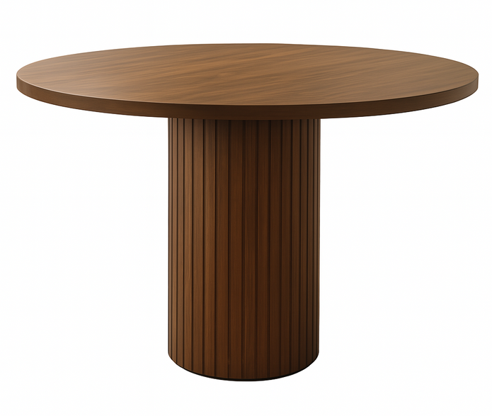 Orla Dining Table – Solid Wood in Rich Walnut Finish (4-6 Seater)
