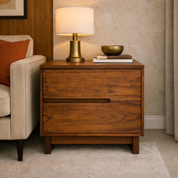 Teka Astra luxury solid wood bedside table – CASSIA collection