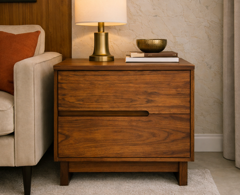 Teka Astra luxury solid wood bedside table – CASSIA collection