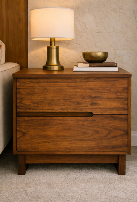 Teka Astra luxury solid wood bedside table – CASSIA collection