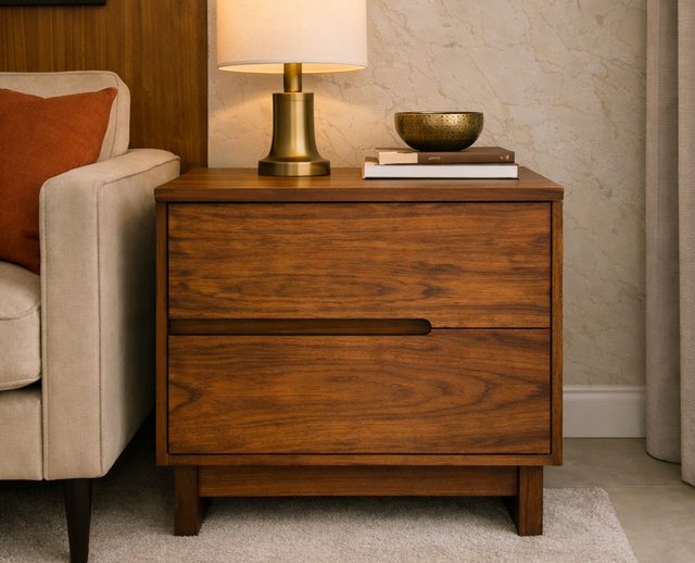 Teka Astra luxury solid wood bedside table – CASSIA collection