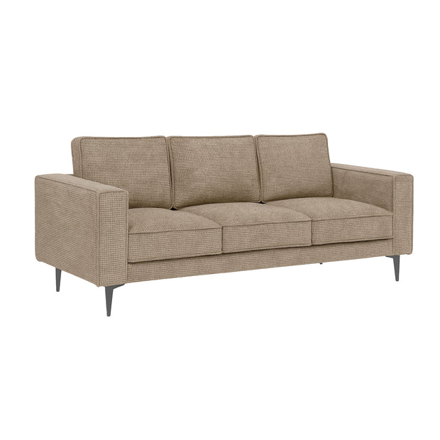 Brume 3-Seater Sofa - Modern Fabric Lounger (Beige & Dull Brown)