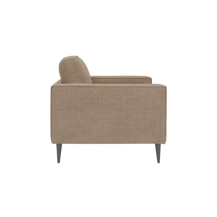 Brume 3-Seater Sofa — Modern Fabric Lounger (Beige & Dull Brown)