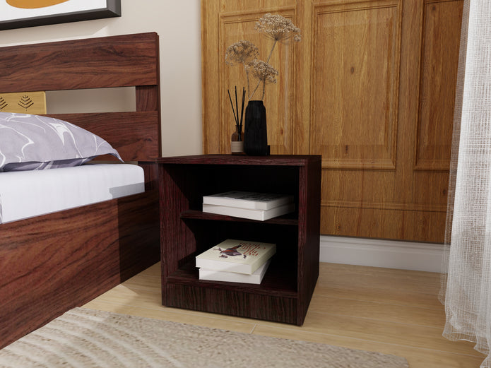 Julian Elegance Bedroom Set – Queen Bed, 4-Door Mirror Wardrobe & Bedside Table