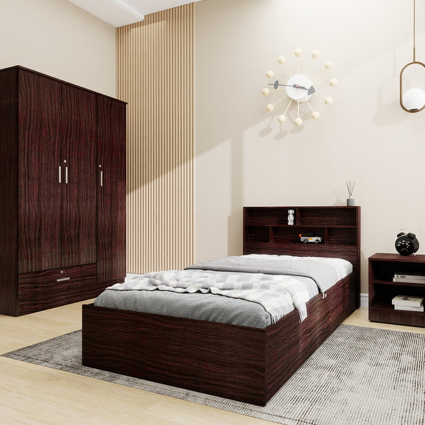 Takeo single bed with wardrobe and bedside table bedroom set