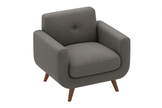 Noir Armchair — Modern Fabric Accent Chair (Grey)