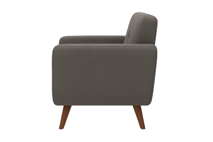 Noir Armchair — Modern Fabric Accent Chair (Grey)