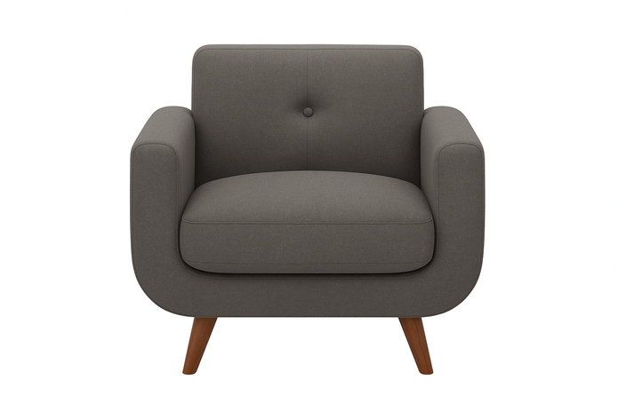 Noir Armchair — Modern Fabric Accent Chair (Grey)