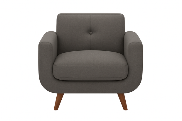 Noir Armchair — Modern Fabric Accent Chair (Grey)