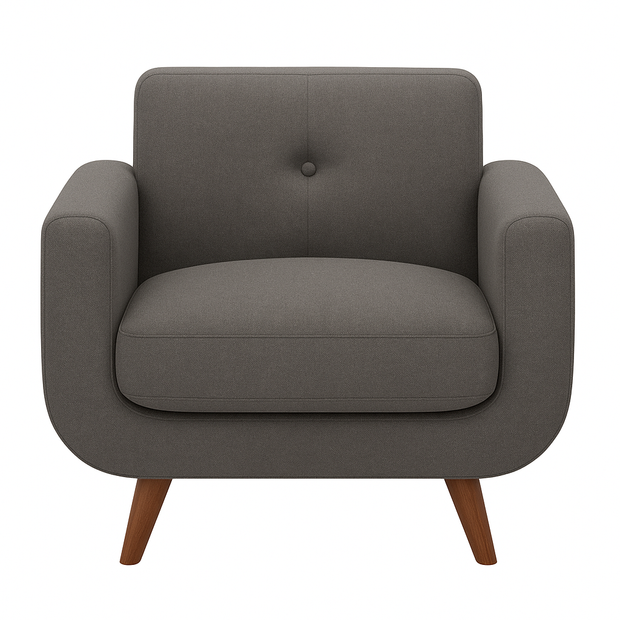 Noir Armchair — Modern Fabric Accent Chair (Grey)