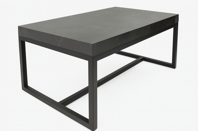 Urbanite Dining Table (Grey) – Solid Wood, 4–6 Seater