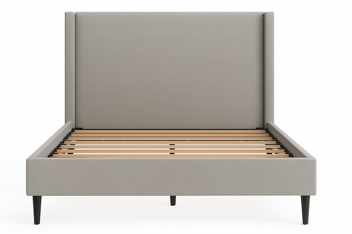 Cityscape Upholstered Bed (Grey) — King & Queen