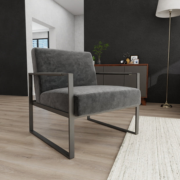Rue Armchair - Grey | Modern Lounge Chair with Sculpted Comfort