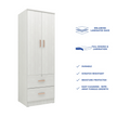 Ren Wooden 2-Door Wardrobe – Compact Bedroom Almirah