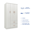 Ren 3-Door Engineered Wood Wardrobe – Spacious Bedroom Almirah with Shelves