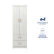 Ren Wooden 2-Door Wardrobe – Compact Bedroom Almirah