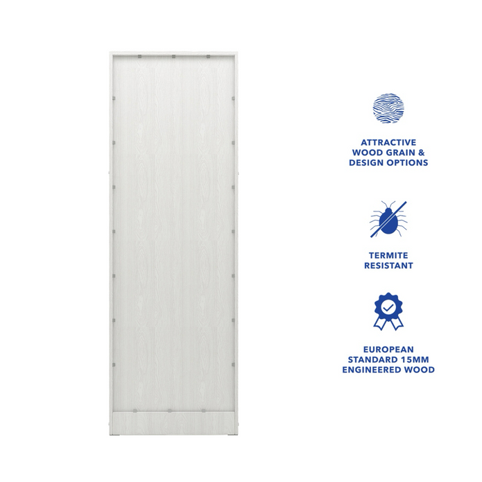 Ren Wooden 2-Door Wardrobe – Compact Bedroom Almirah