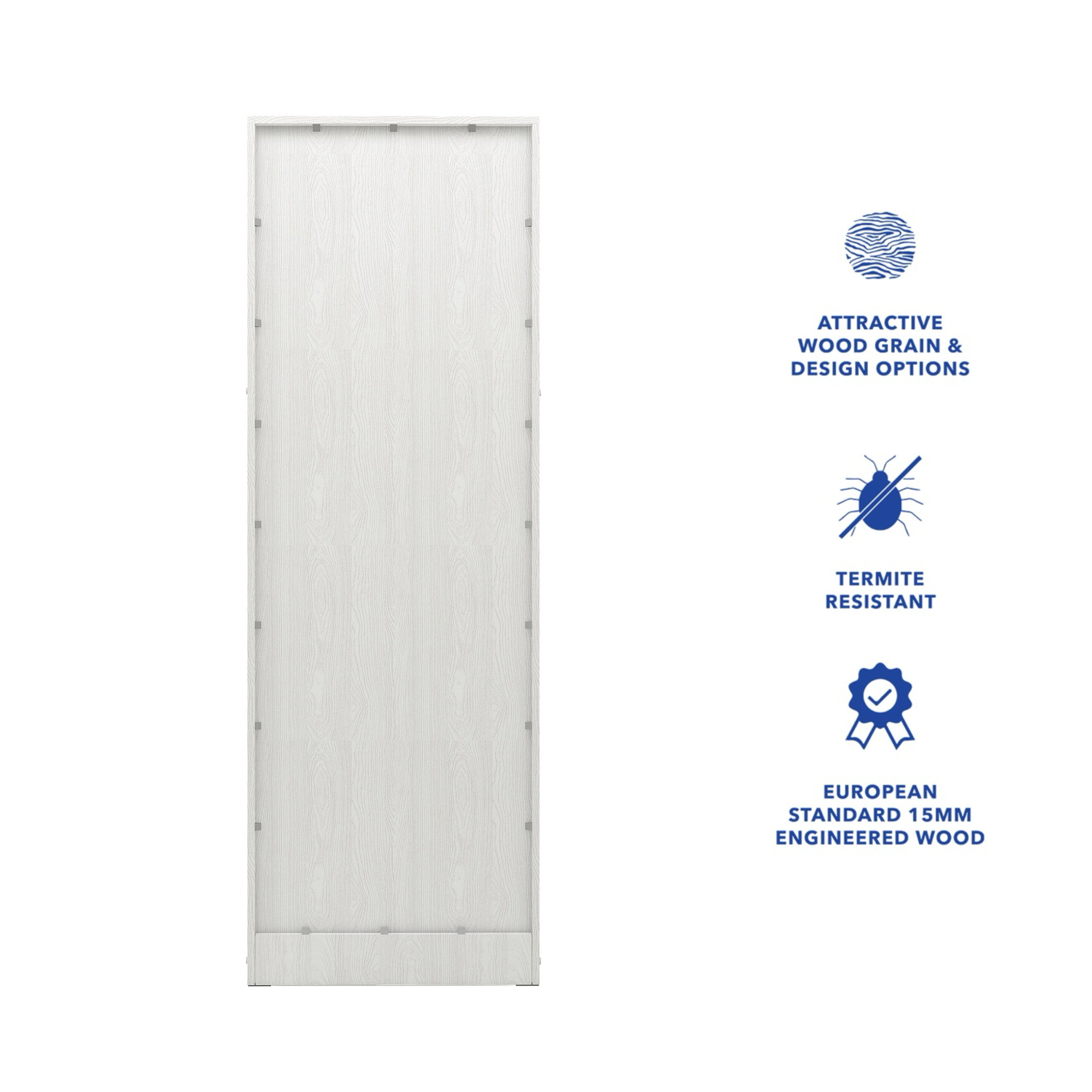 Ren Wooden 2-Door Wardrobe – Compact Bedroom Almirah