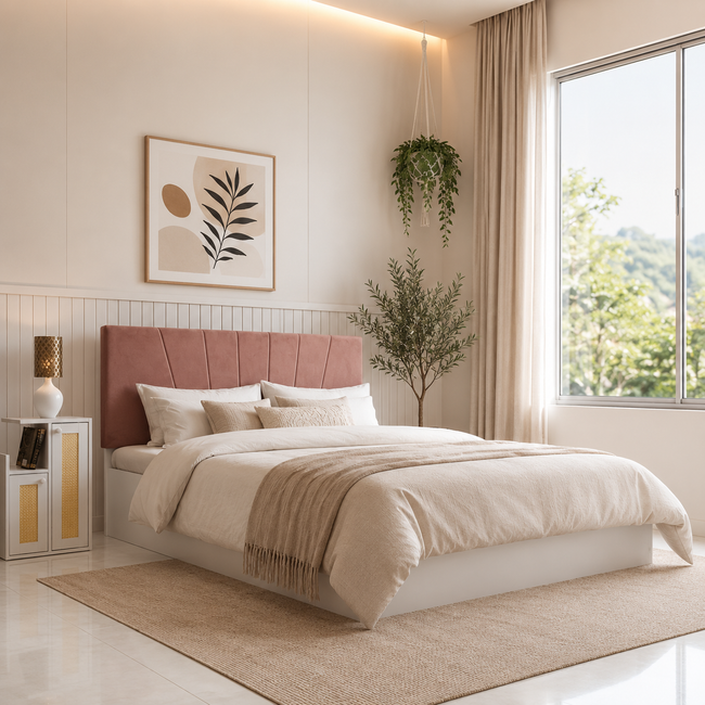 Viveka Queen Bed – Leatherette Upholstered with Box Storage