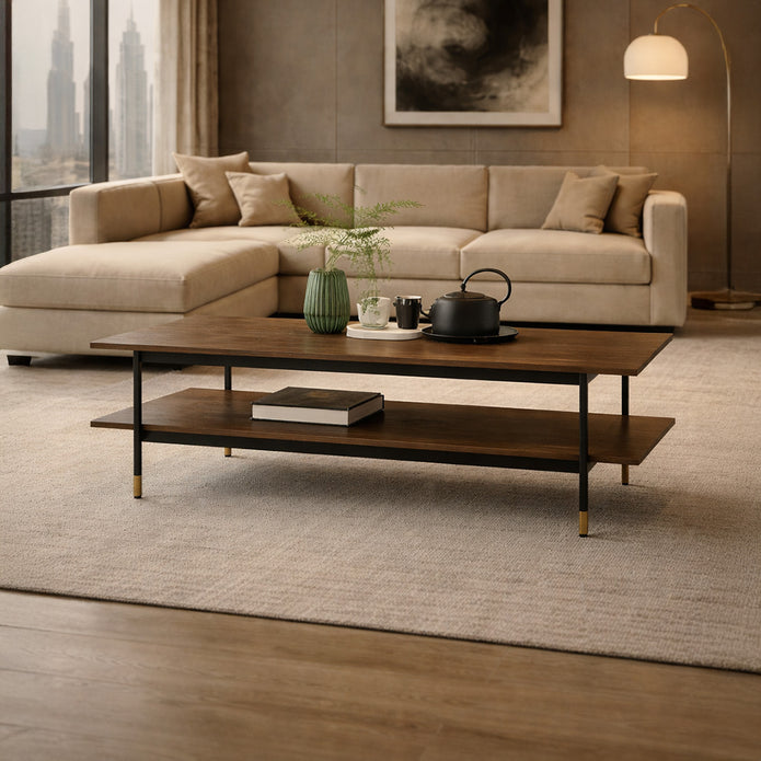 Walnoir Linea solid wood luxury coffee table from Nocturne Collection by DF2H