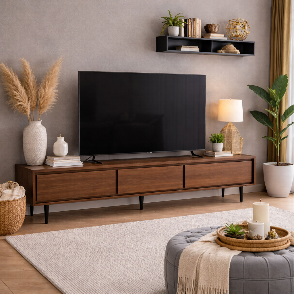 Walnoir Noirwood luxury solid wood AV unit from Aurelia Collection by DF2H