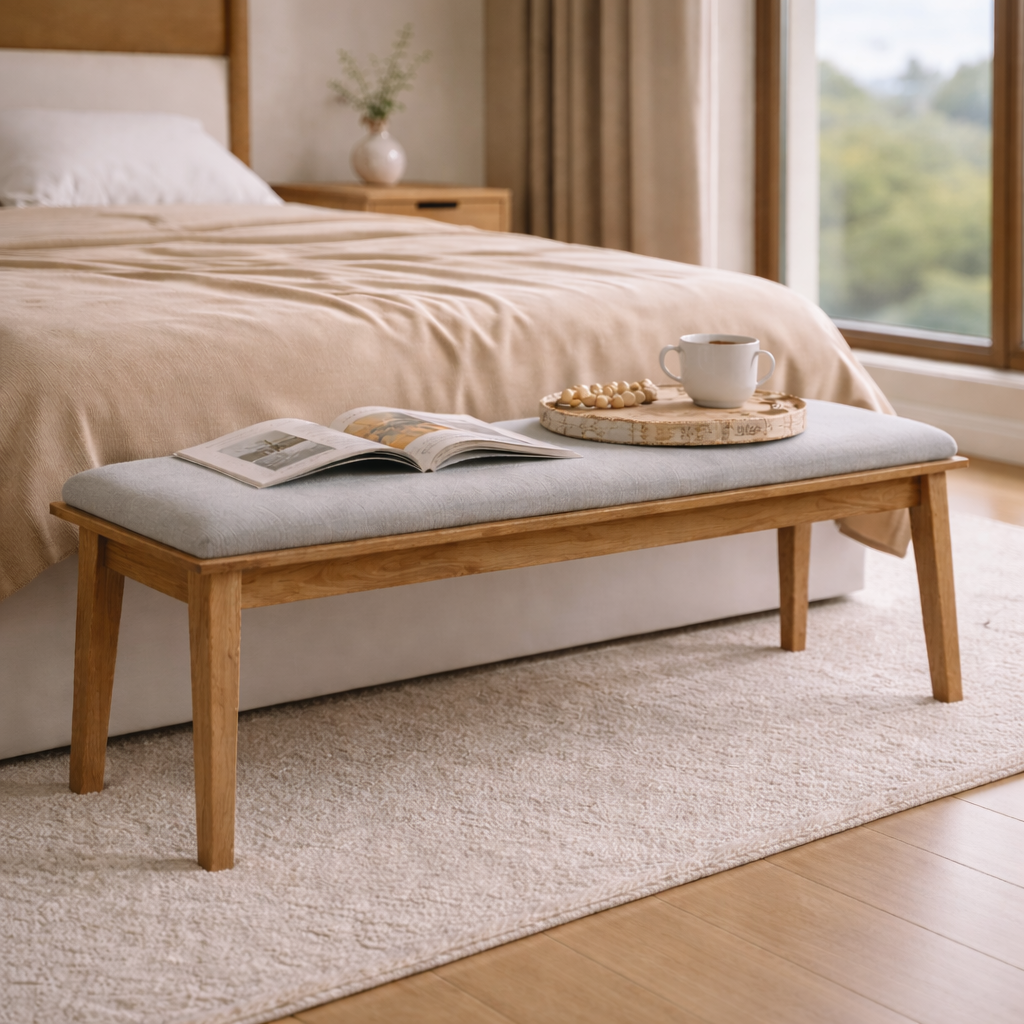 Walnoir Umbra luxury solid wood bench from Aurelia Collection by DF2H