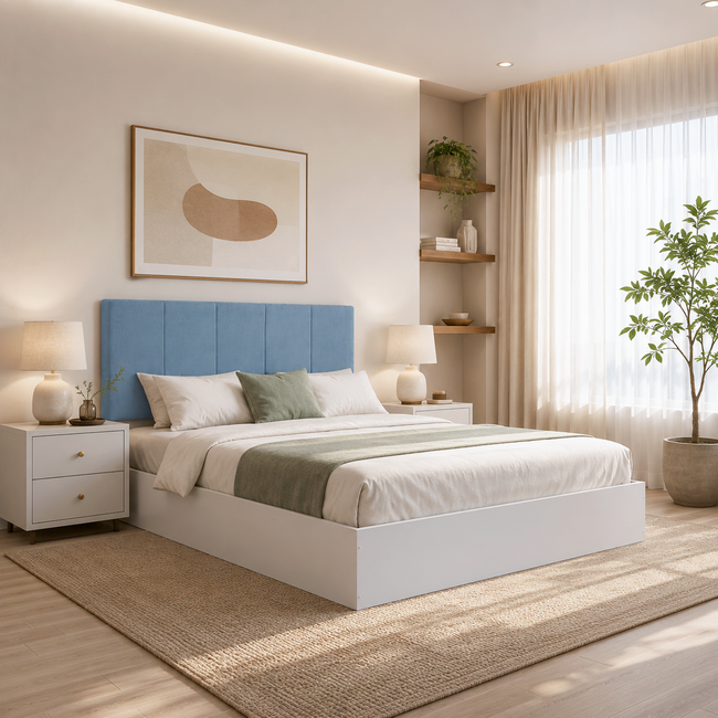 Yantra Queen Bed – Leatherette Upholstered with Box Storage