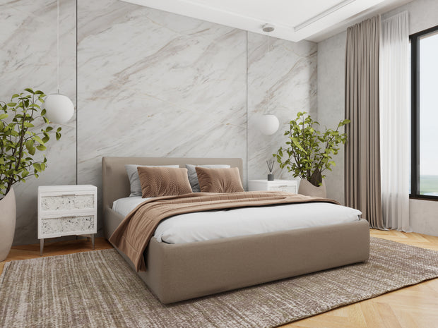 Alto grey bed styled in a modern bedroom