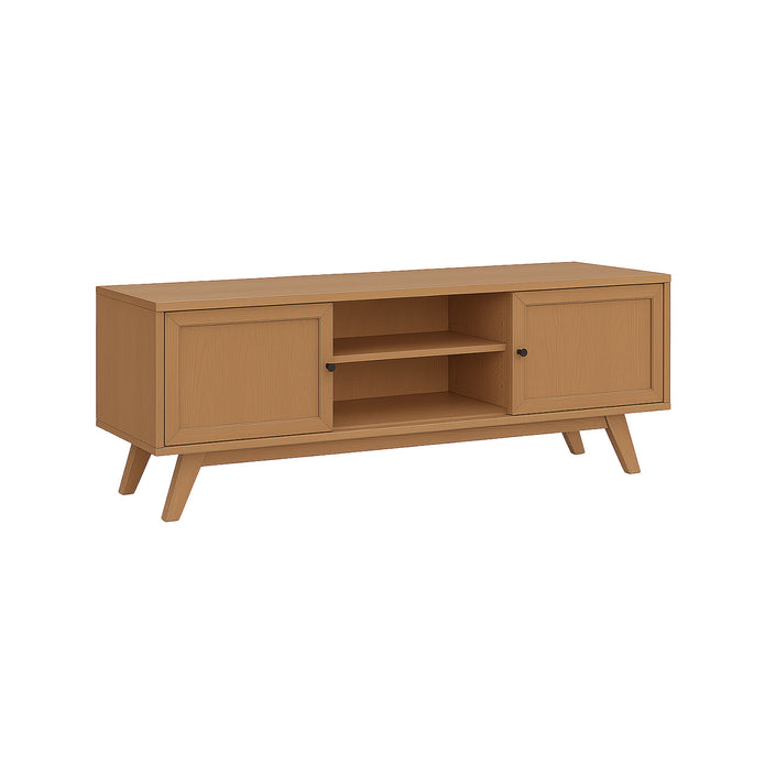 Angled view — Amara TV console Honey Ash