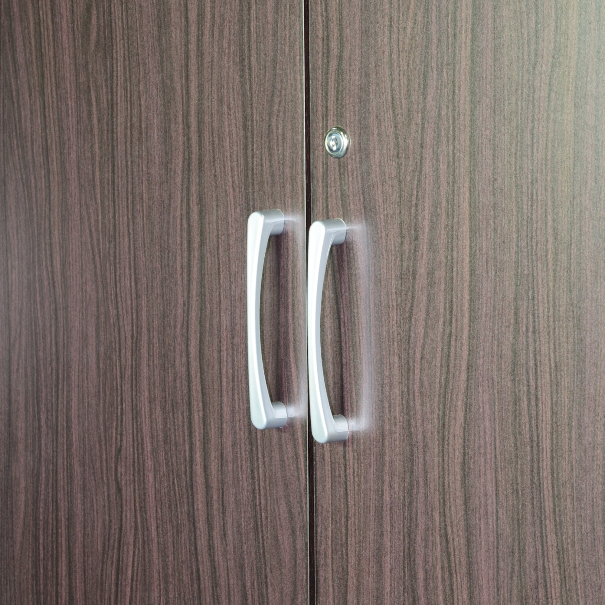 andle and soft-close hinge detail on wardrobe door
